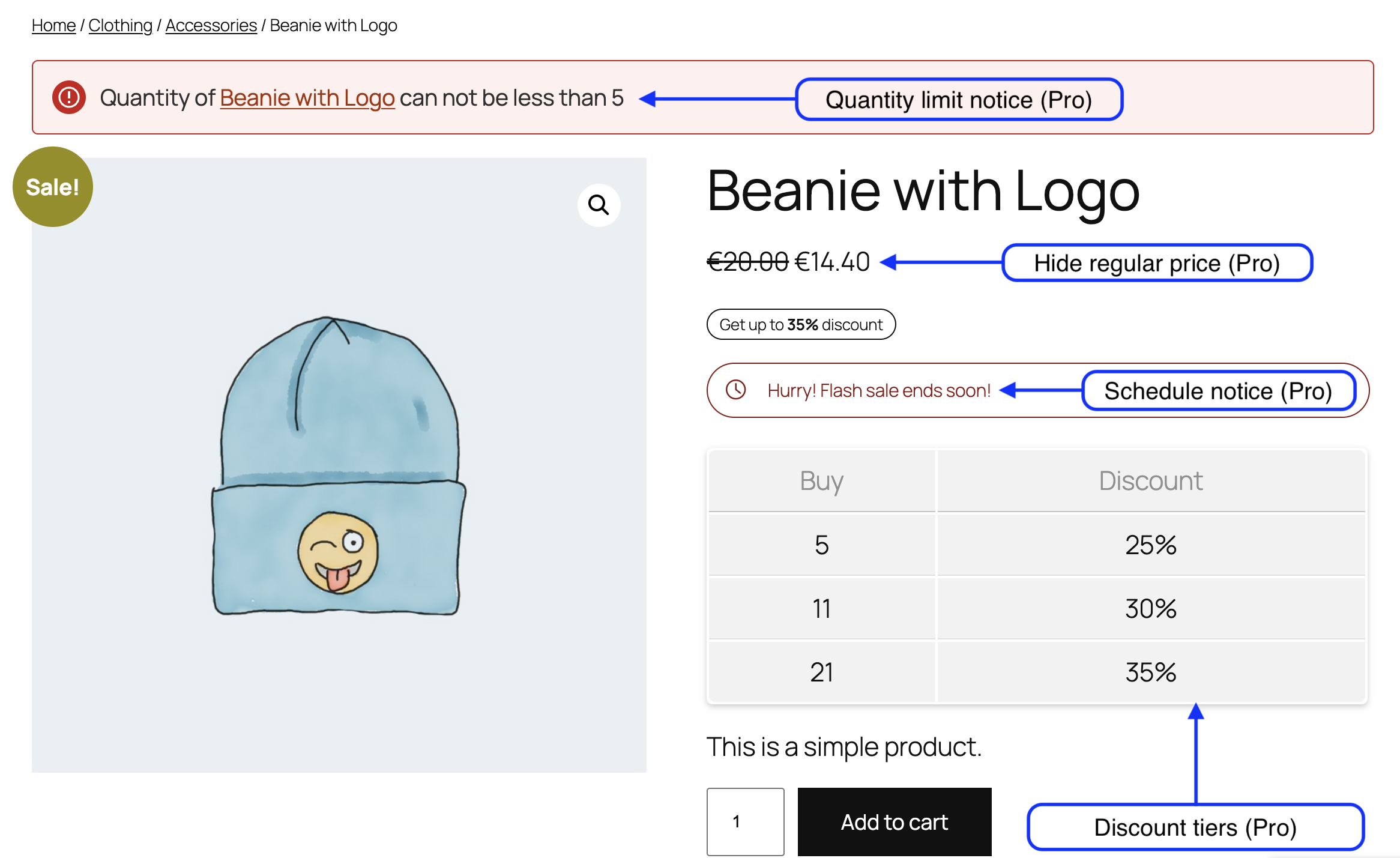Discount tiers and purchase limits (Pro)
