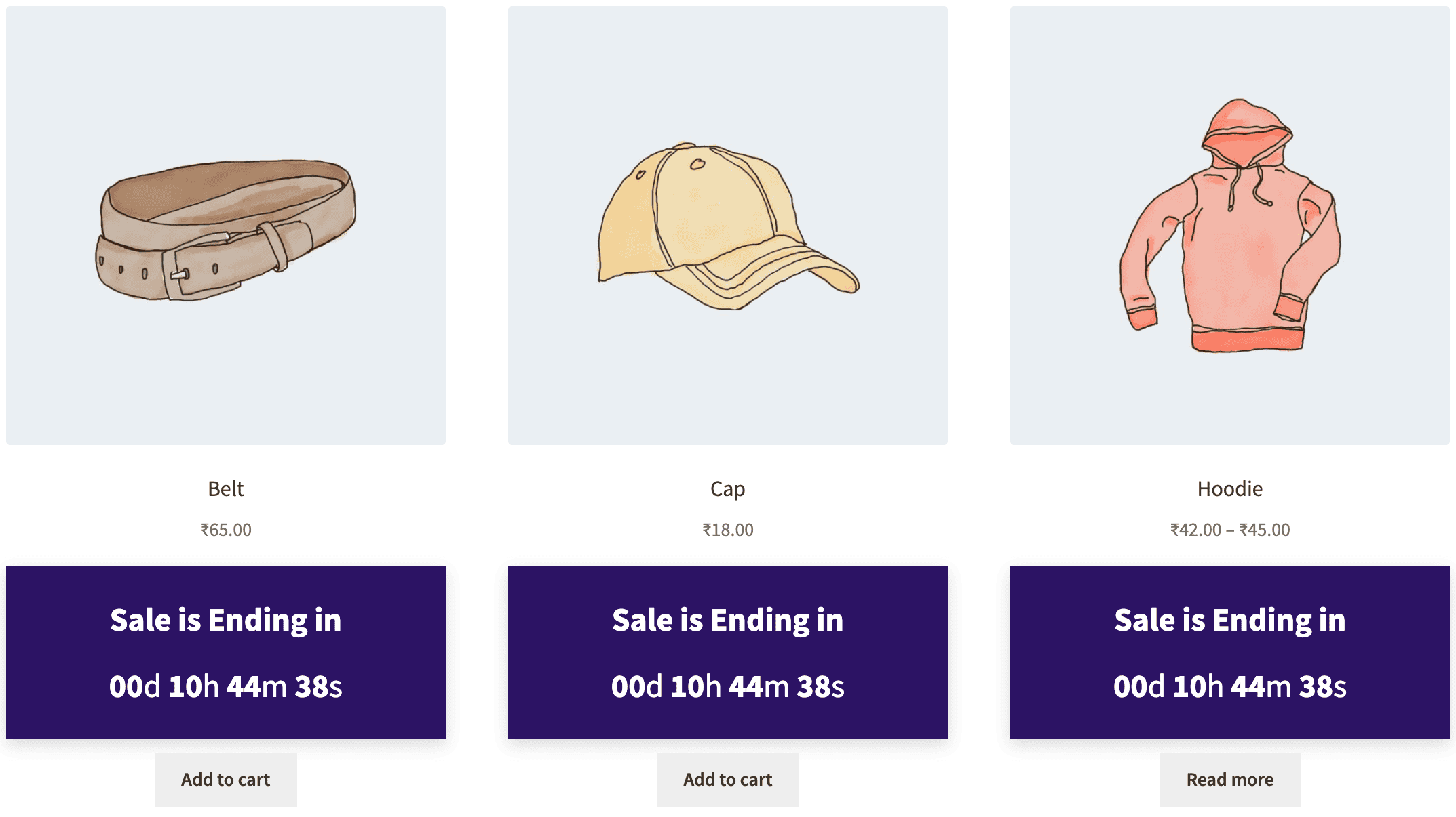 Display Sale timer on shop page.