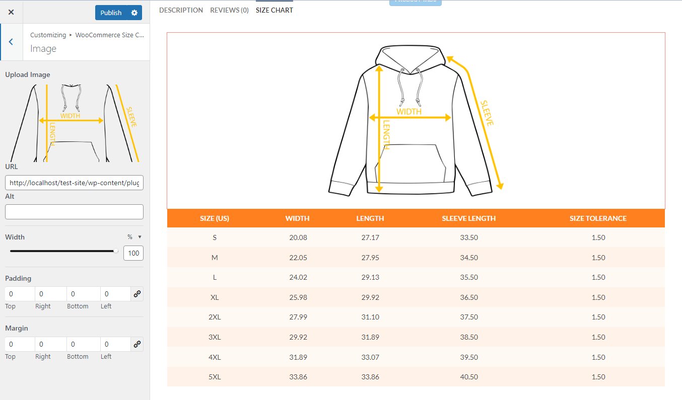 Create size chart