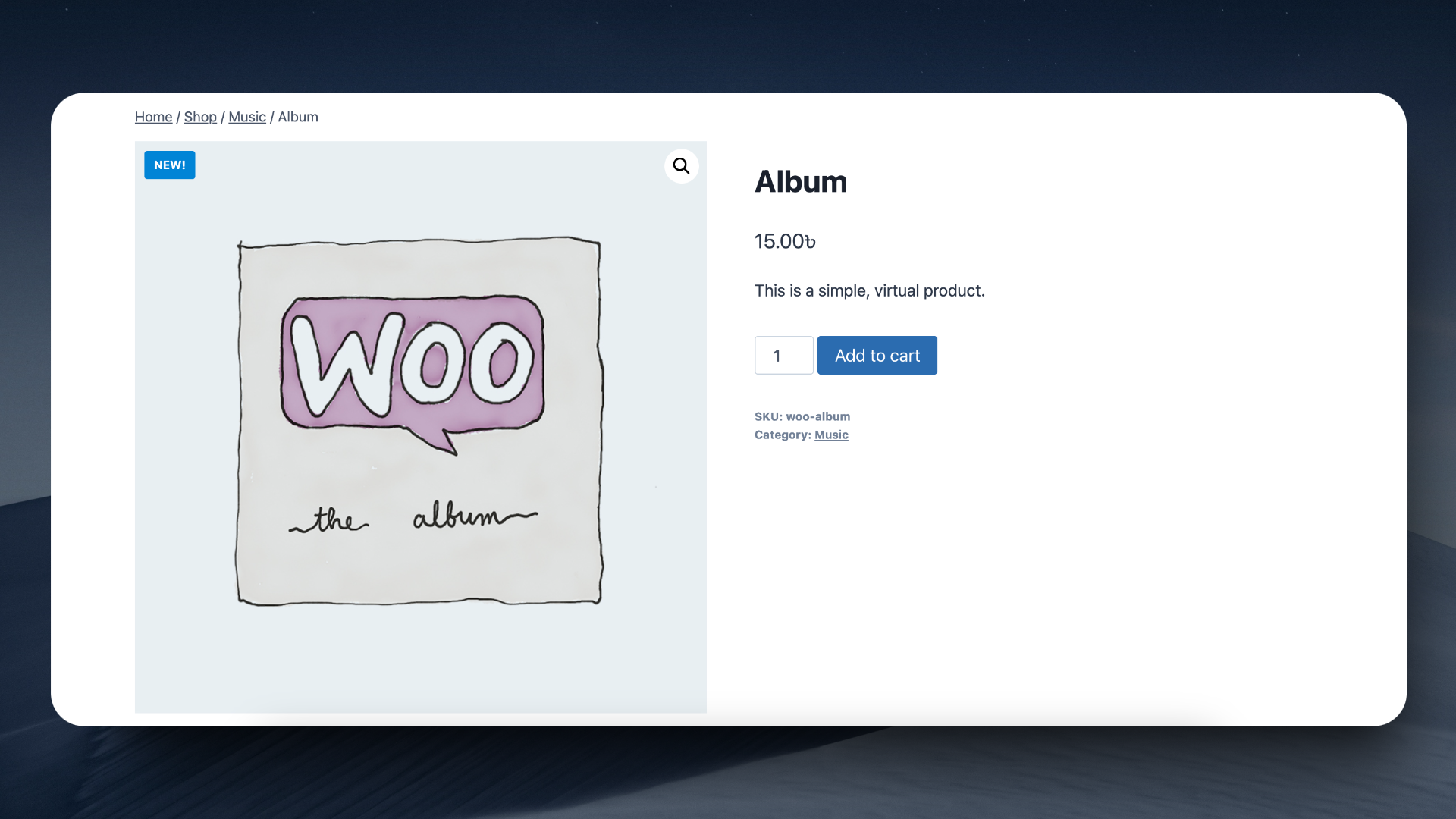 **Single Product Page Display:** Badge displayed on a single product page.