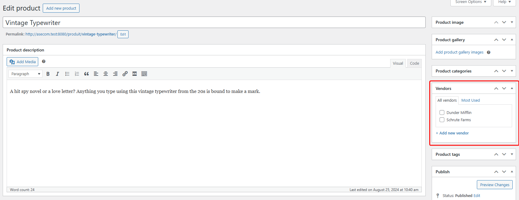 Add multiple vendors to a single product