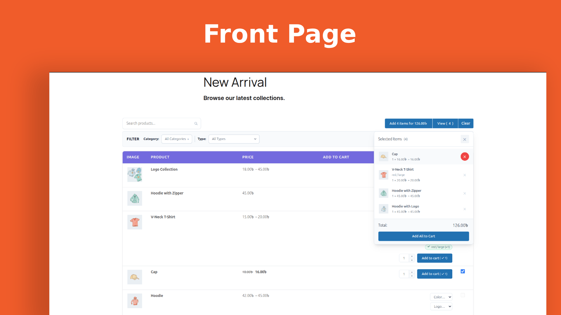 Step 1 of the creation wizard — name your table and choose your product source.