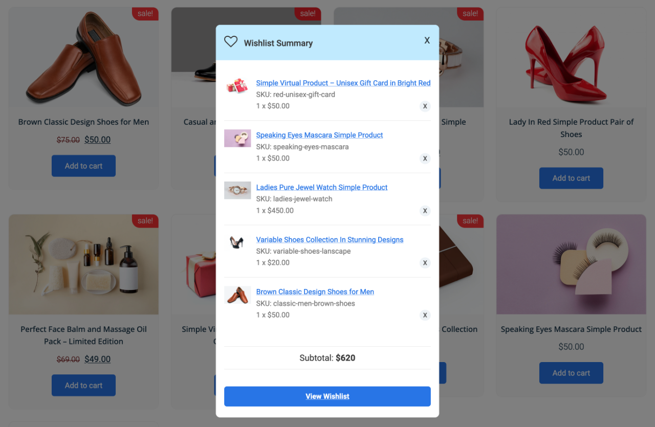 Multiple layouts options for Wishlist page