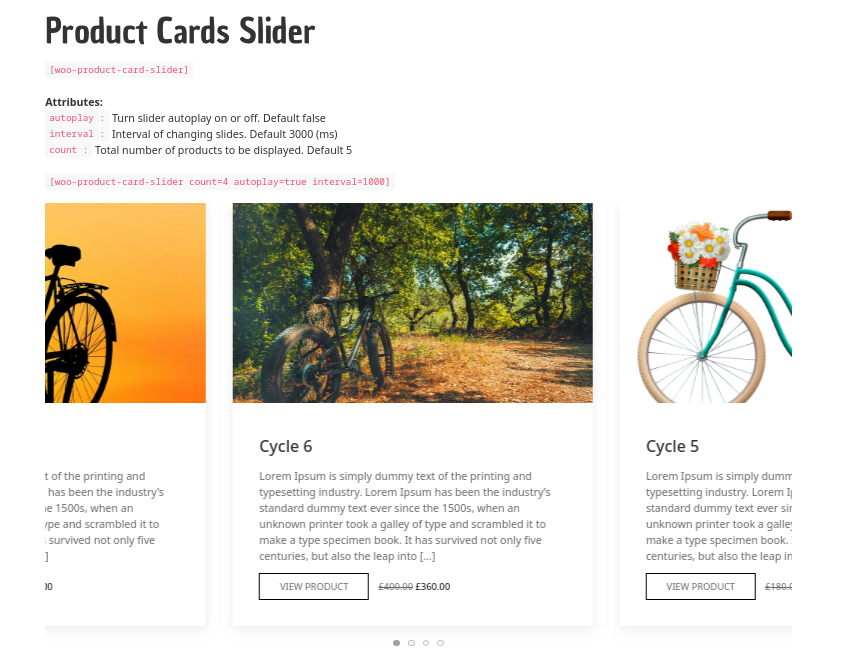 Product slider - Card style
