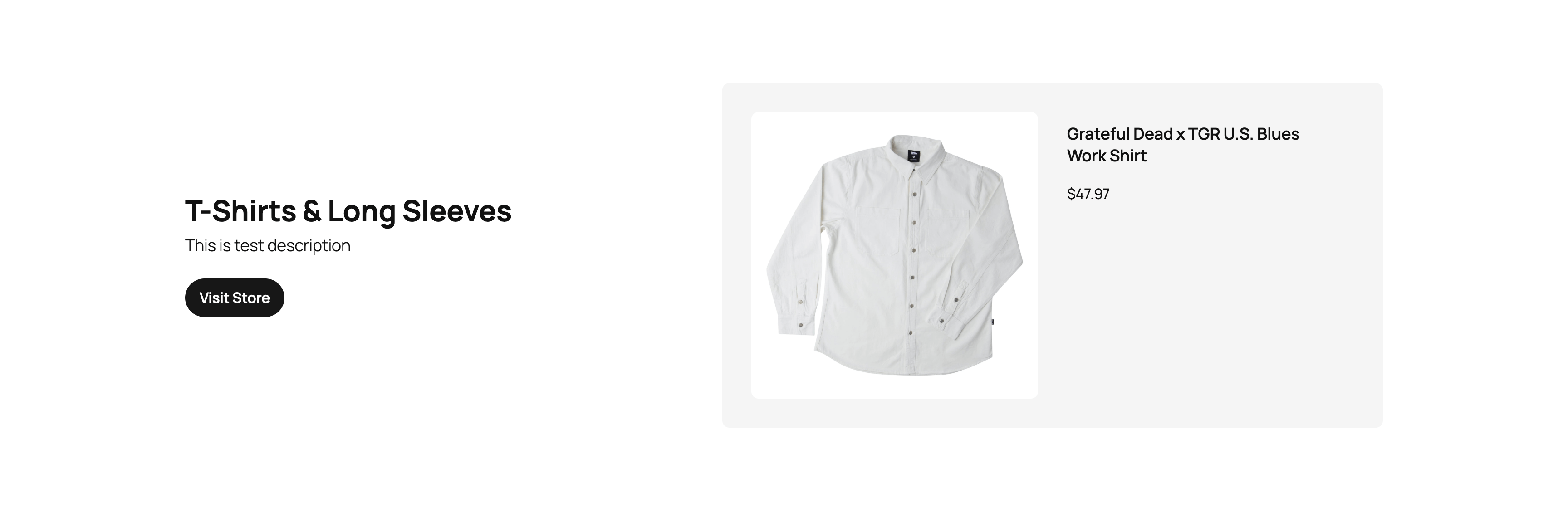 Color swatches display with hover effects