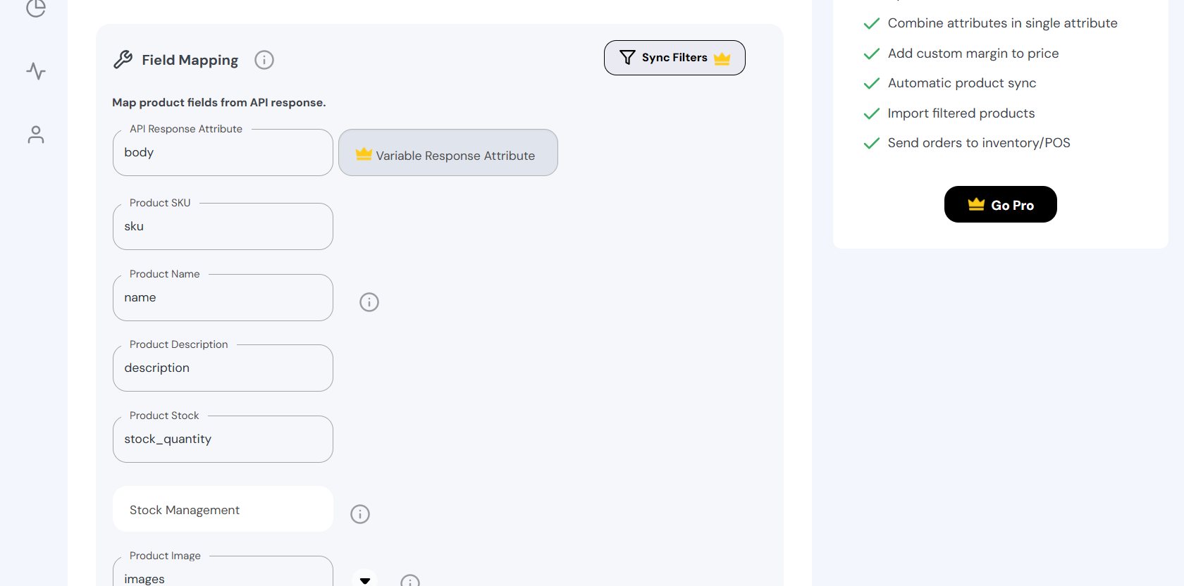 Supplier attribute fields mapping configuration
