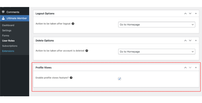 Enable profile view feature