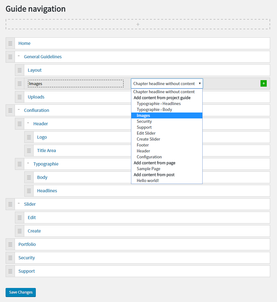**Visual Projekt-Guide-Builder** - Build your guide structure with the visual Project Guide builder.