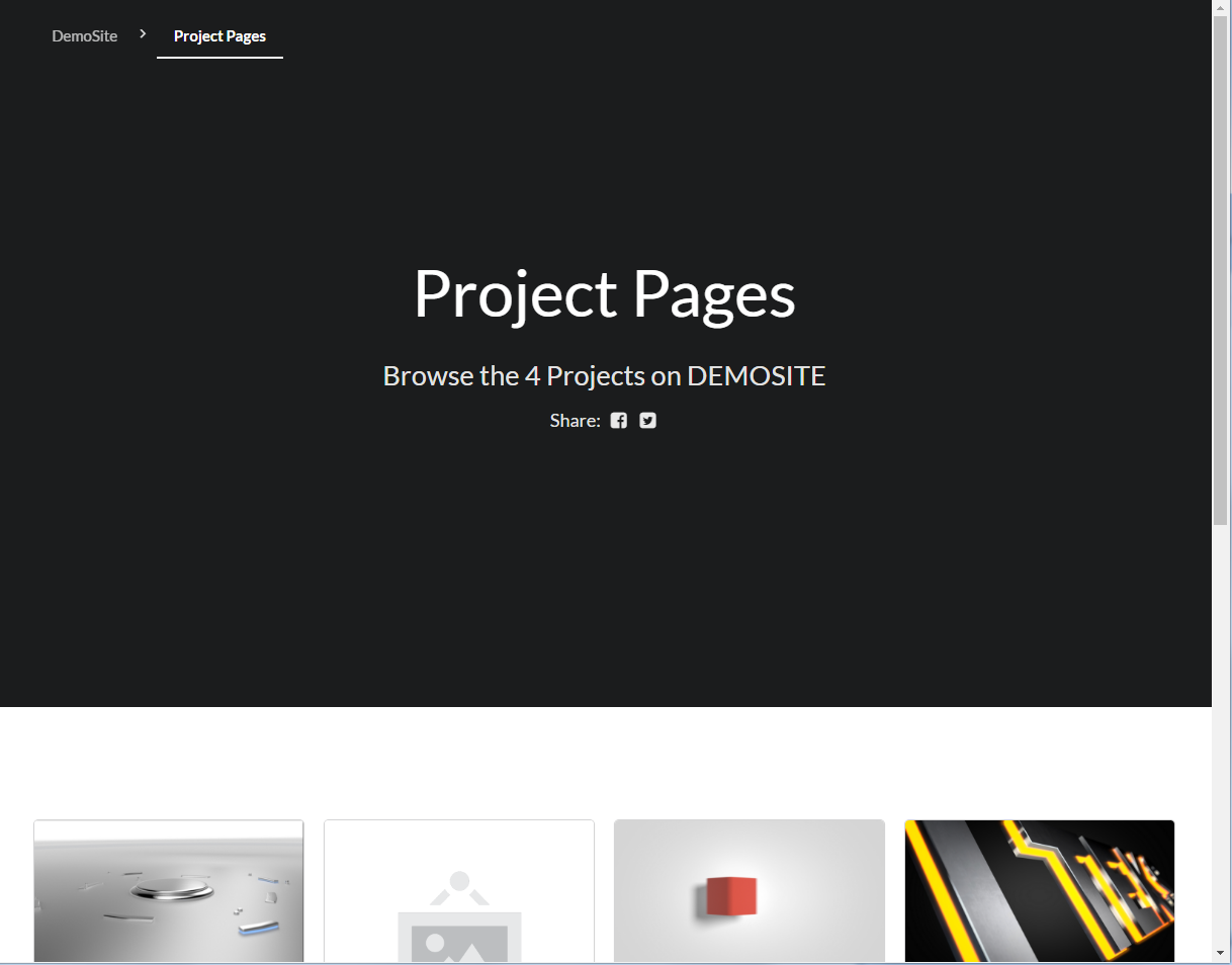 Example "Projects" page
