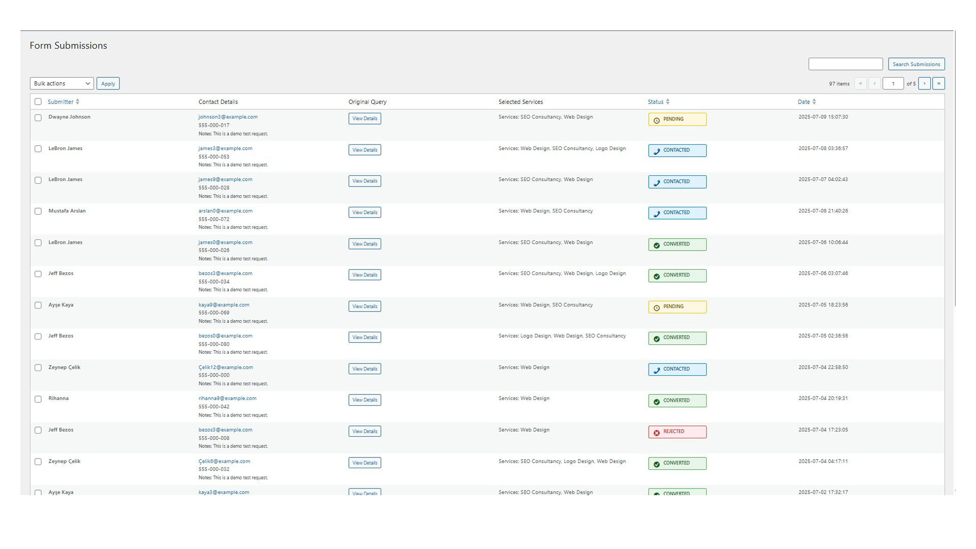 How it works: customer submits an inquiry form and you receive the lead (Free&Pro).