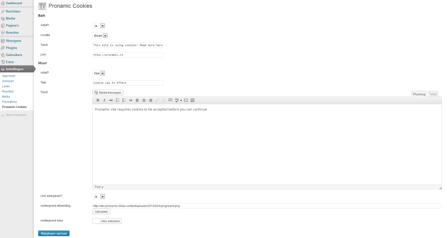 Settings Page