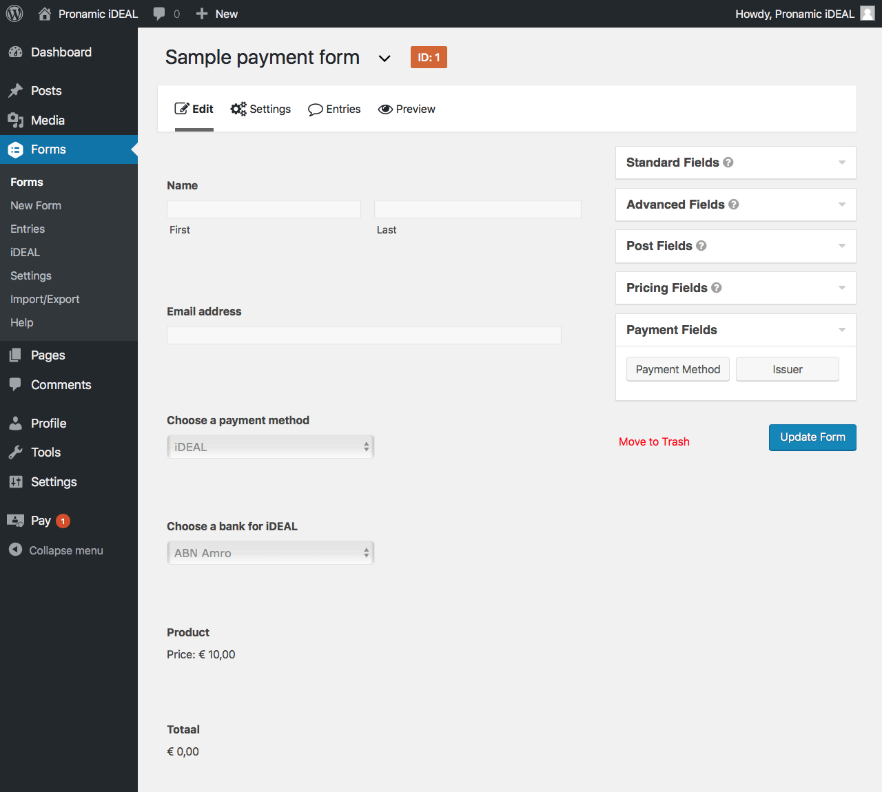Payment provider configurations