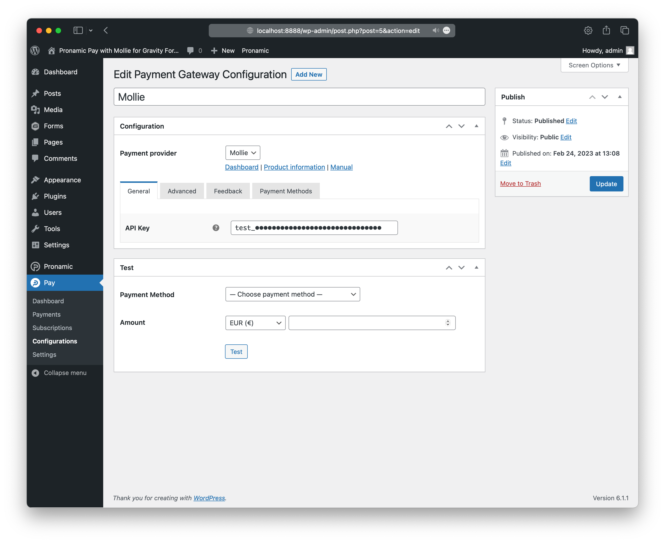 Edit Payment Gateway Configuration