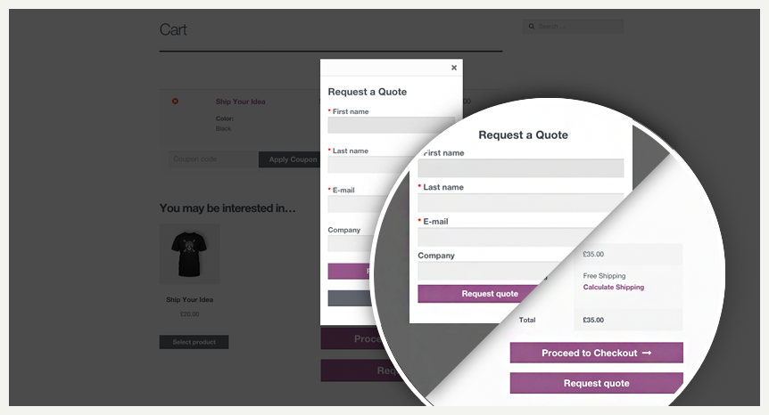 The customer requests his or her quote on your Woocommerce store