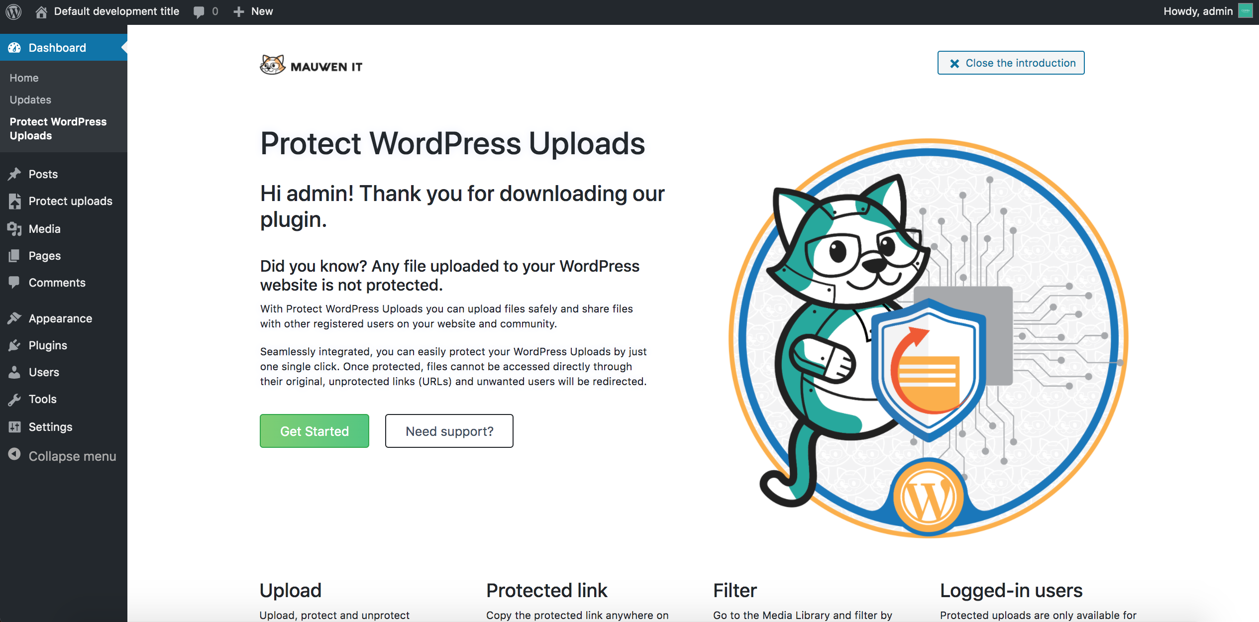 Protect WordPress Uploads introduction.