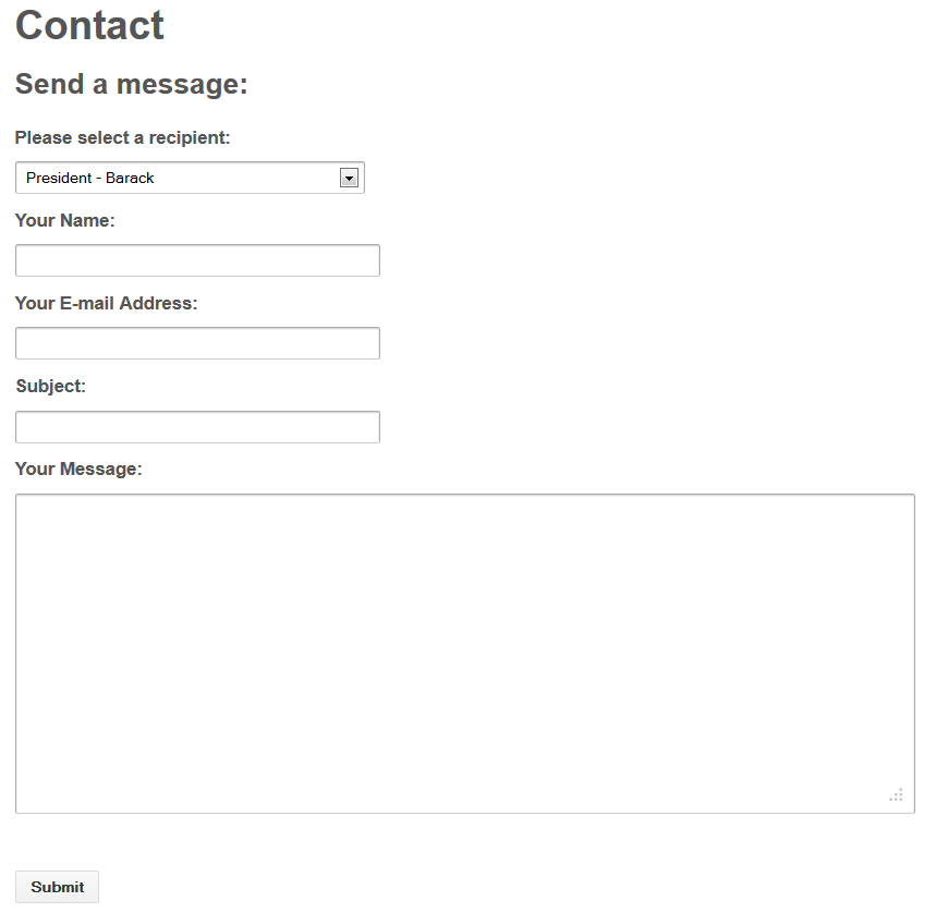 Contact Form - Public Side