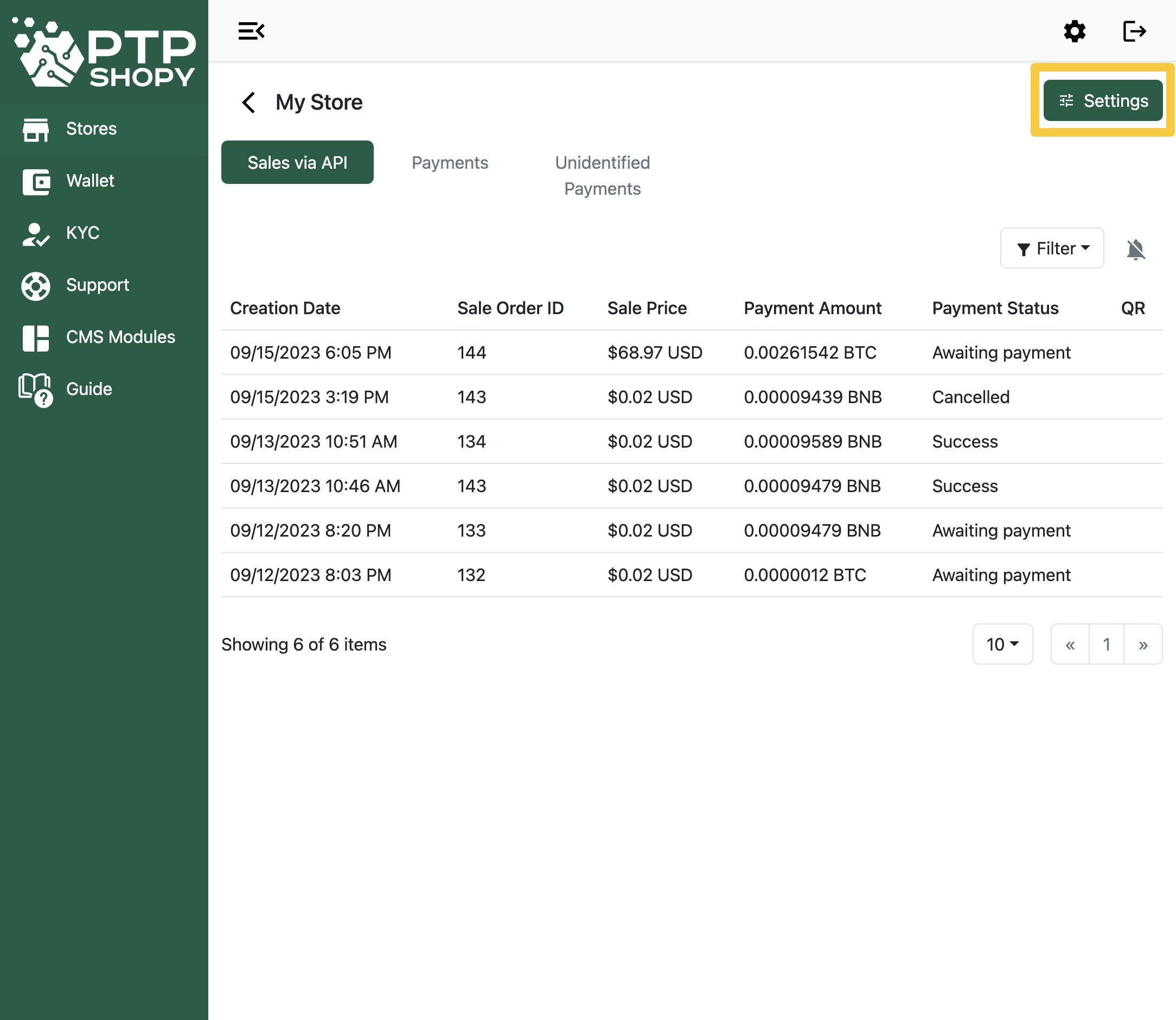PTPShopy - Invoices & Info