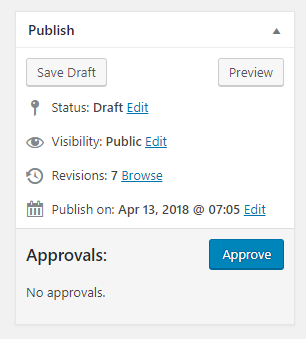Publish widget when the logged-in user can approve a post