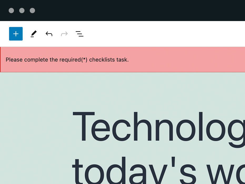 Configure your requirements: Each item on the checklist can be configured to meet your site’s needs. You can decide whether items are recommended, required or ignored.