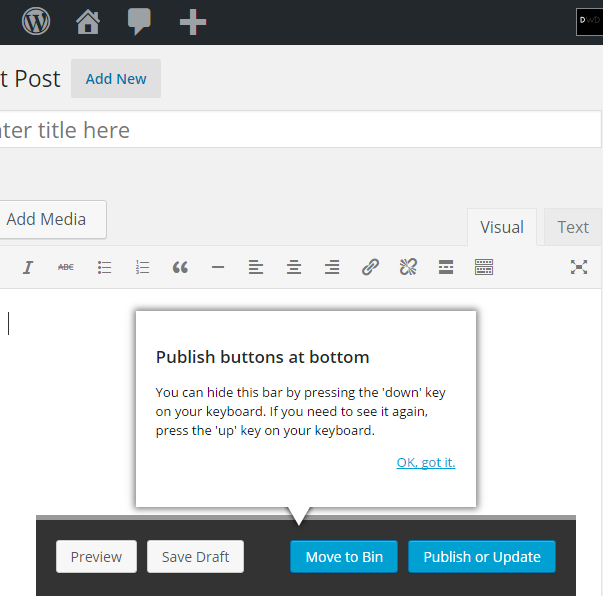 This is how the plugin looks in the Post add/edit screen