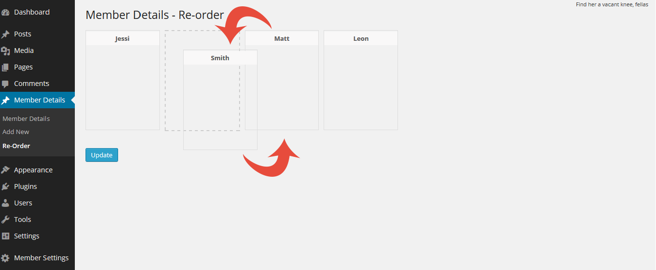 Drag & Drop re-arrangement system.