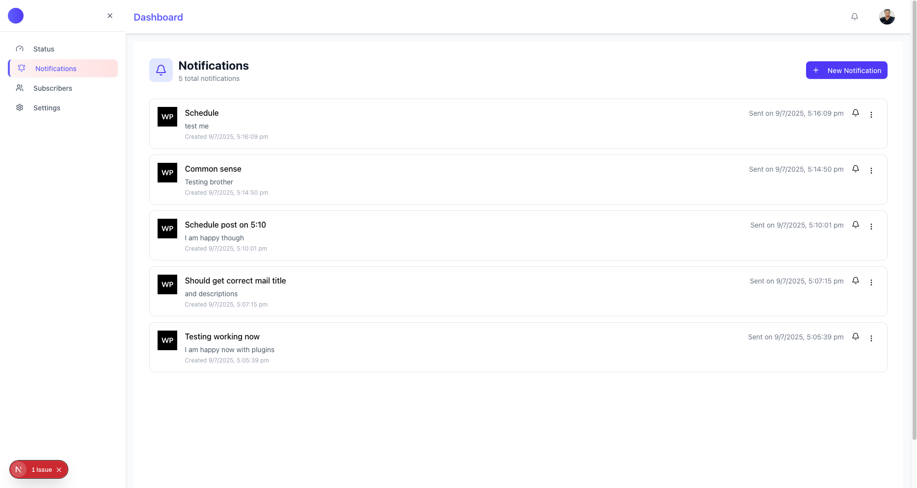 This is the subscriber page of pushmarket.io /assets/screenshot-2.png.