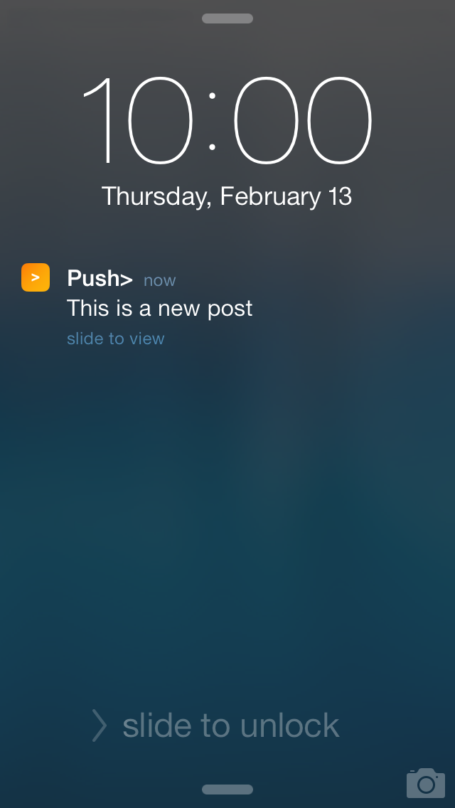 An example of push notification received on an iOS device.