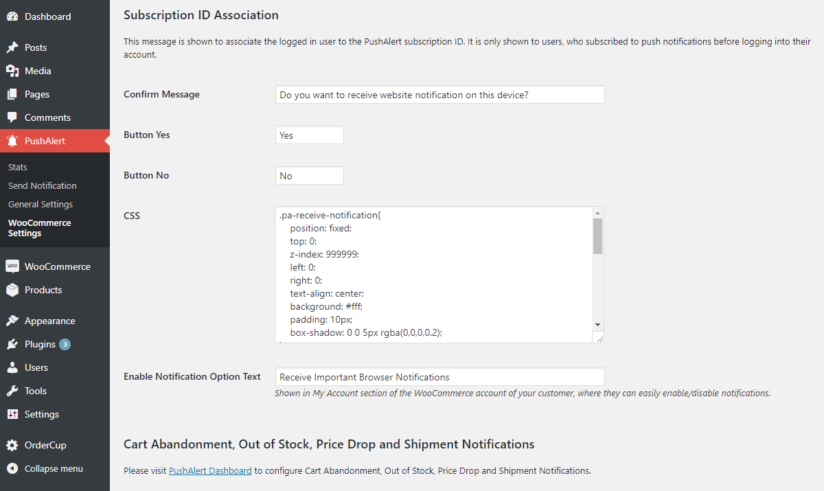 WooCommerce Settings
