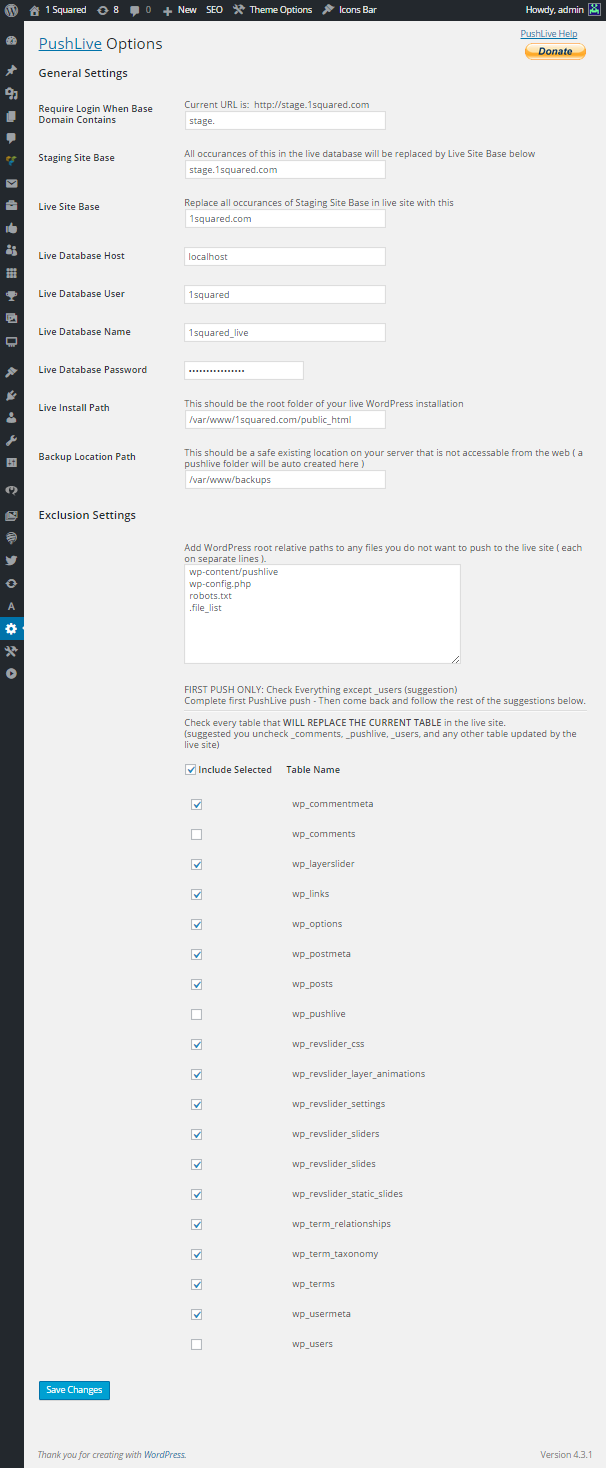Setup window exactly as we have it on our 1 Squared site (please don't hack us ;)