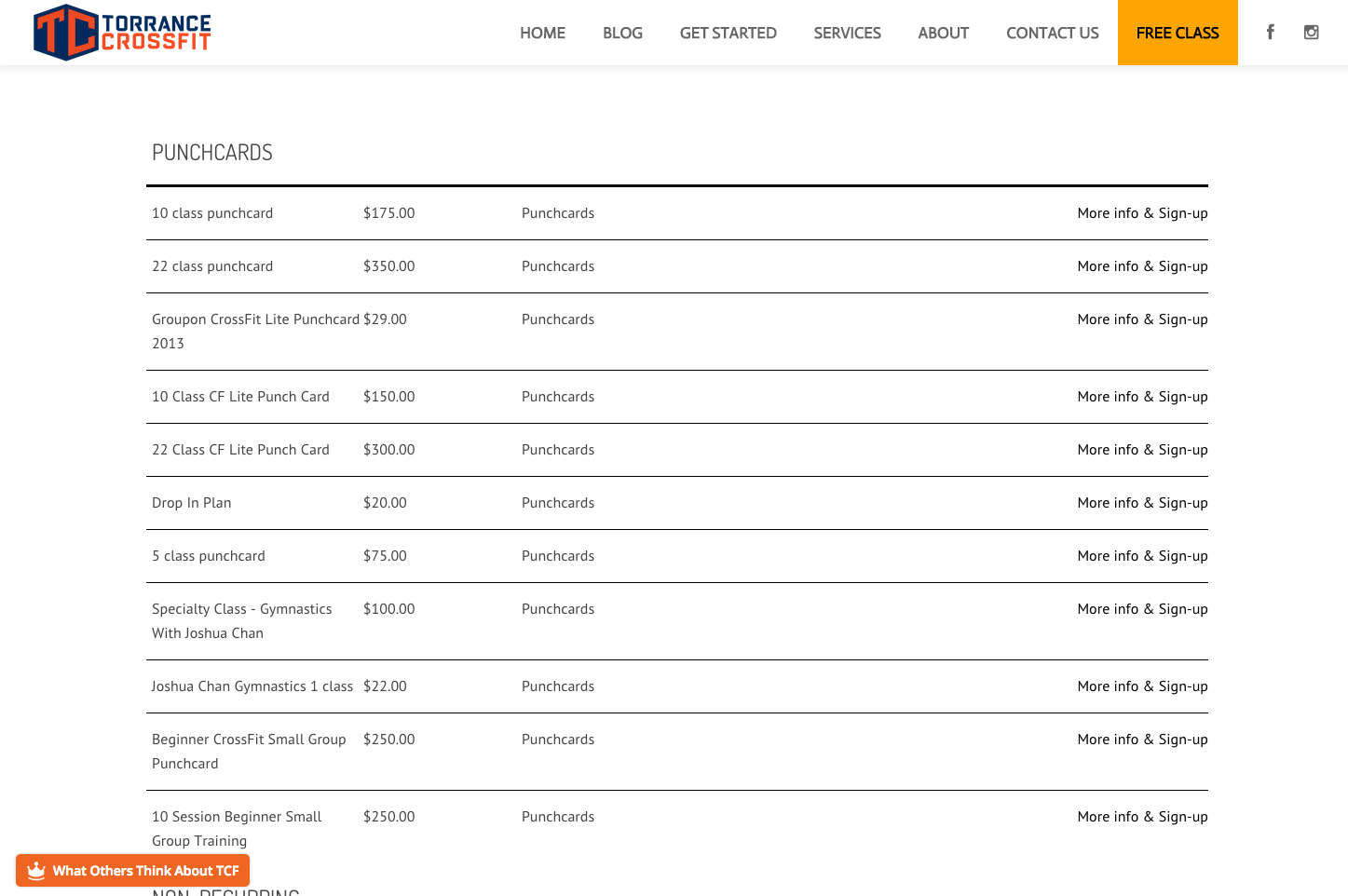 Sell plans and admission to events from your blog, as displayed on an actual page.
