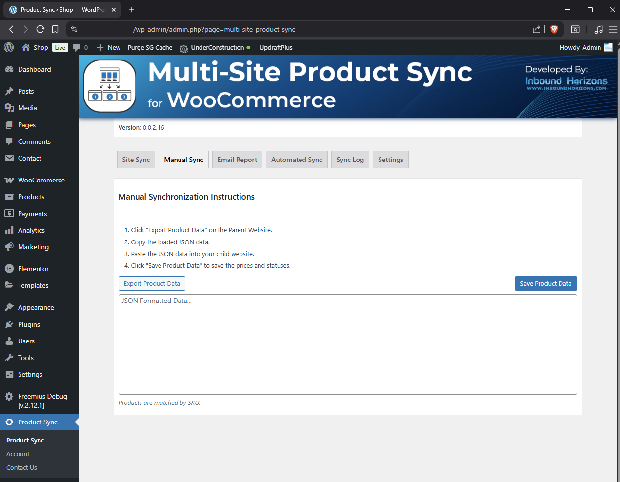 Automated Sync tab (Premium)