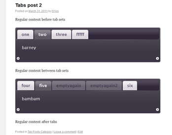 Two different sets of tabs in a single post.
