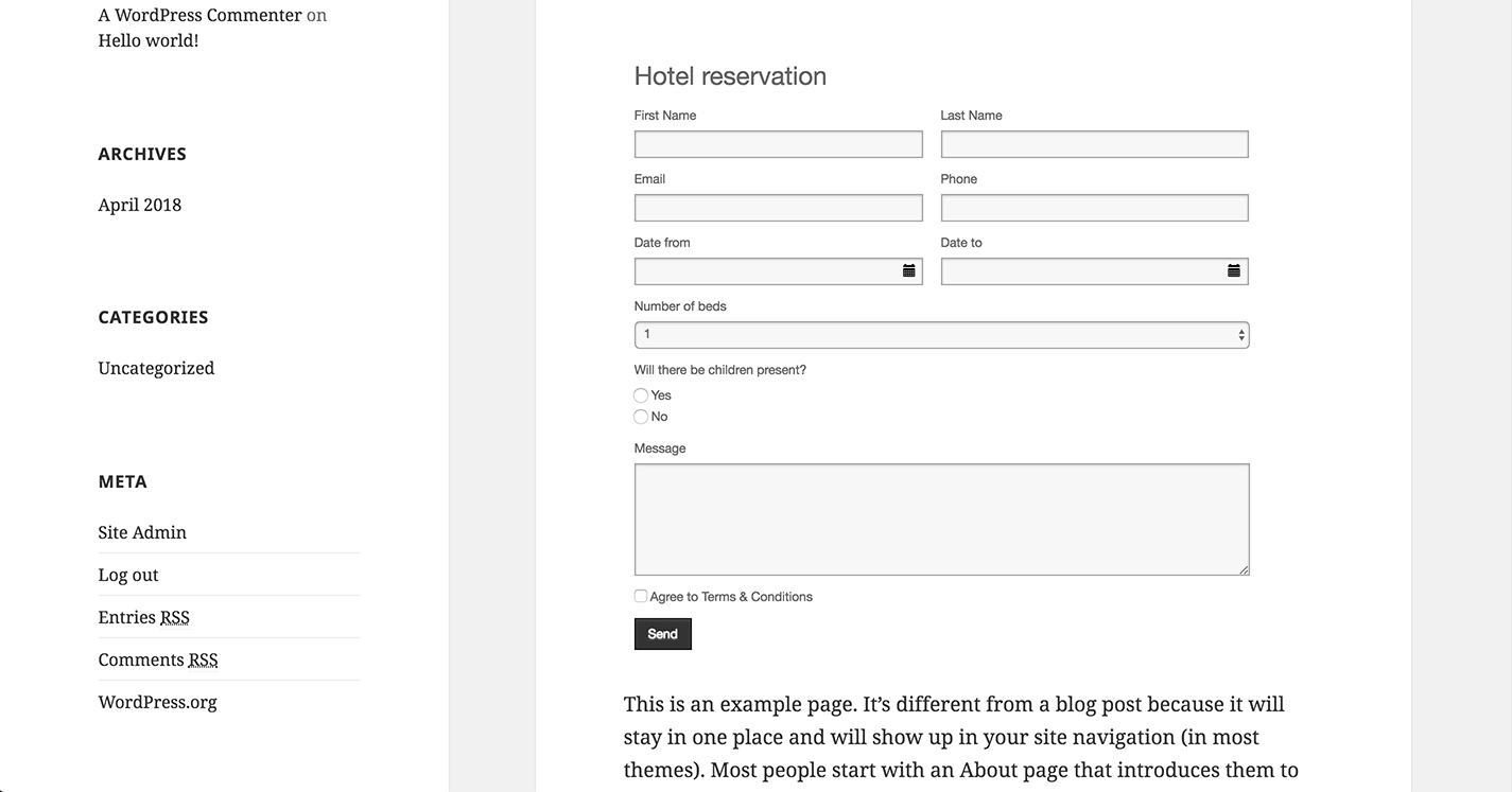 Step 1 - you can decide here where your contact form should be visible: on all pages, on selected with shortcode or in widget.