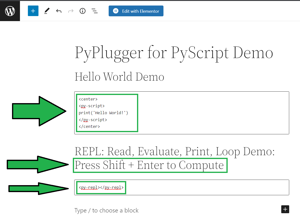 PyScript Hello World Command Example