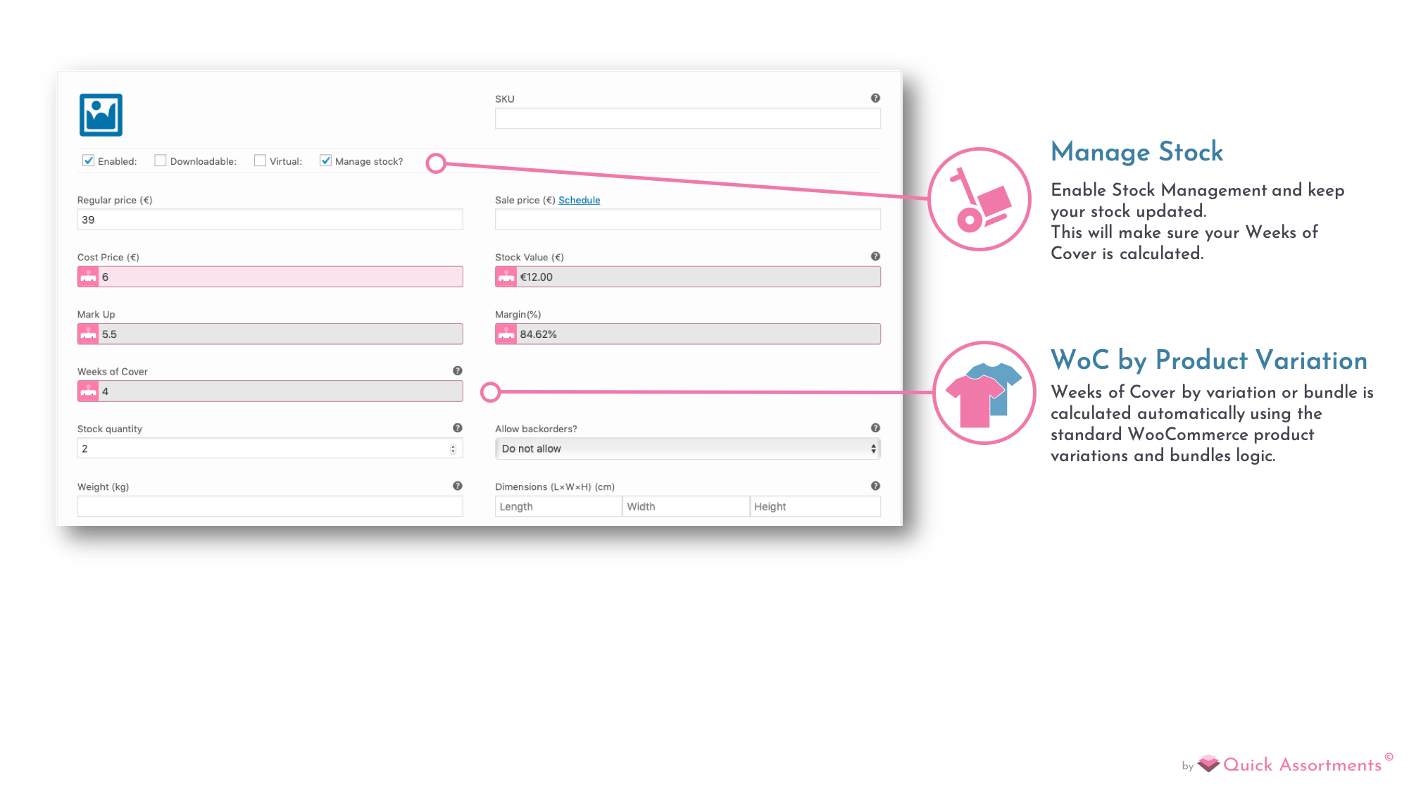 Easily Manage Bundles and Product Variation.