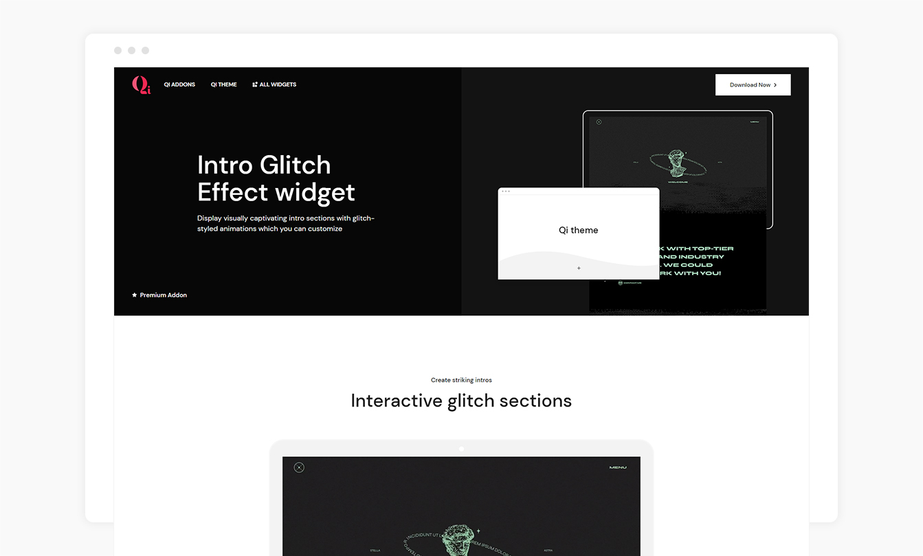 Textual Project Showcase widget.