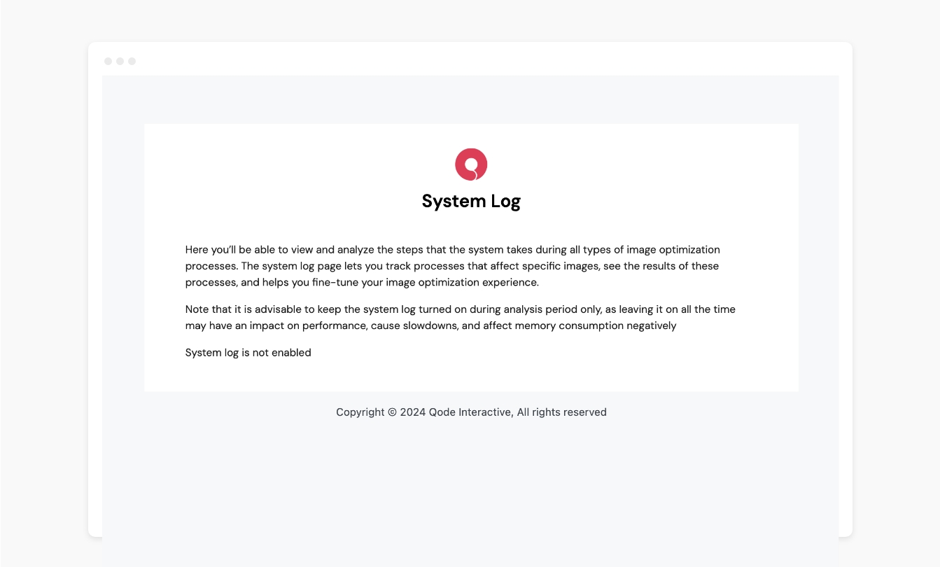 Optimizer System Log