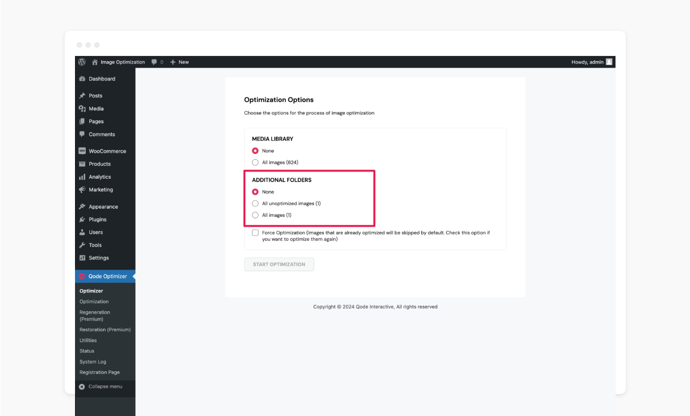 Optimization Additional Folder Options