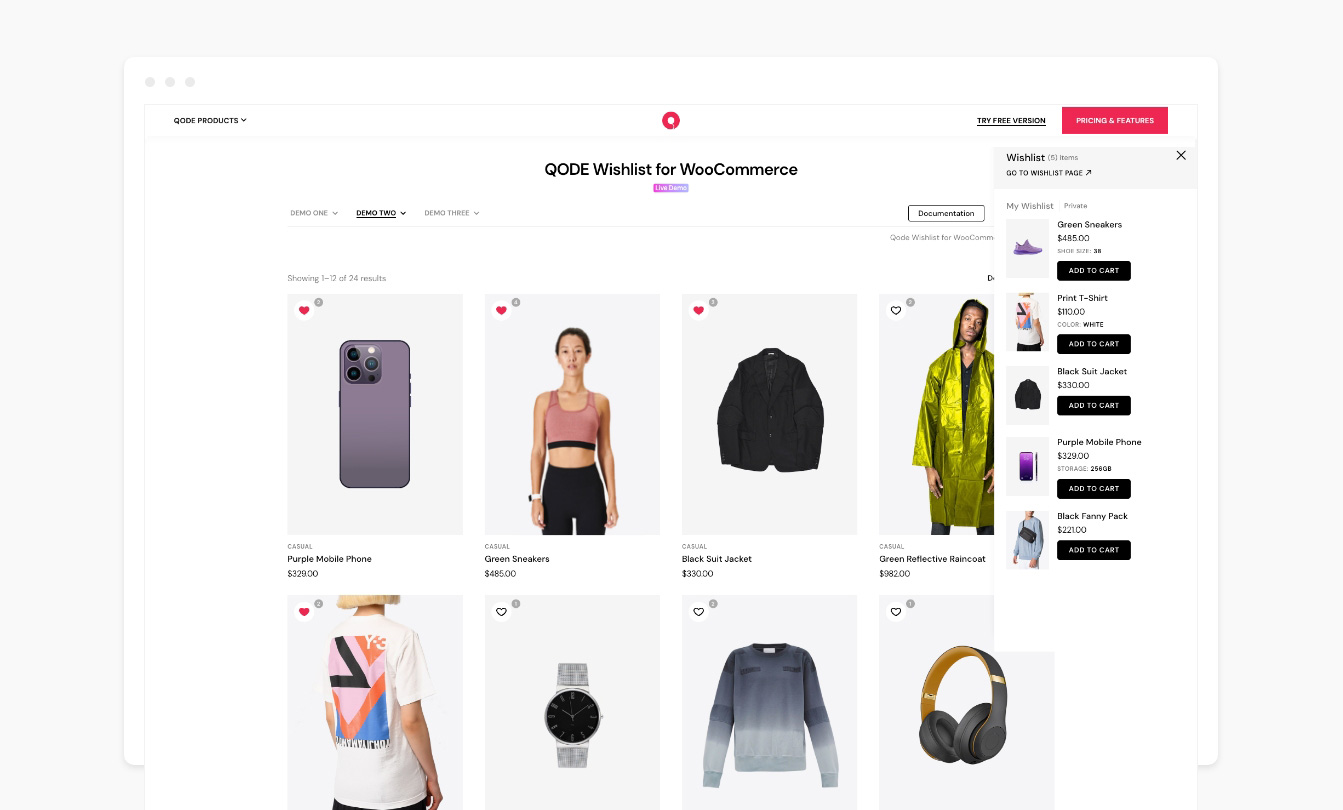 Wishlist Sidearea.
