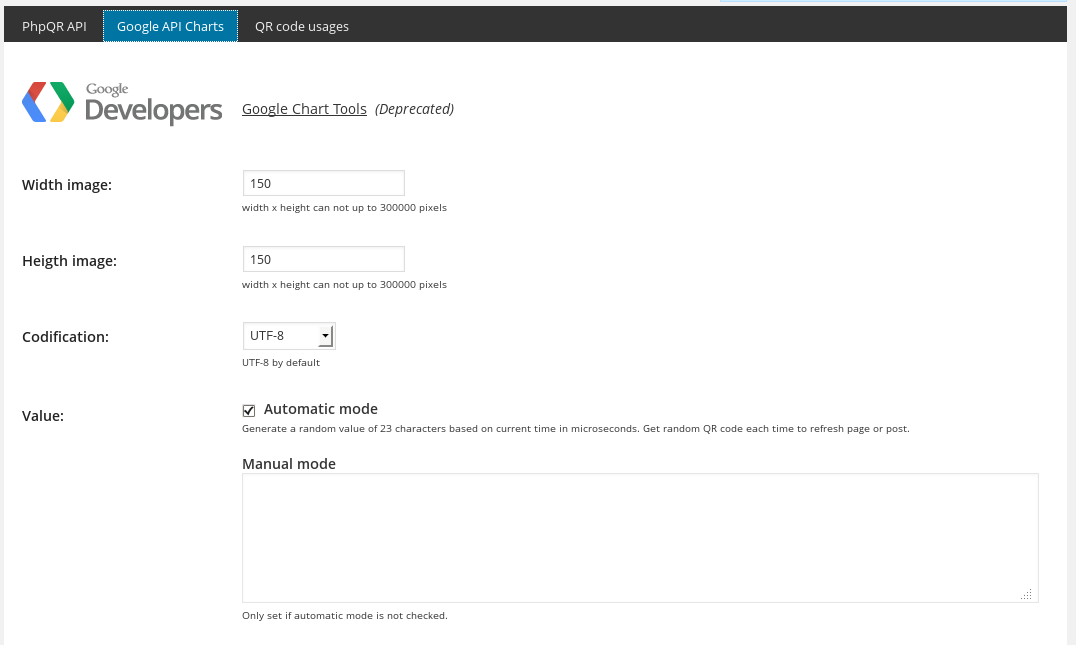 Generation QR Shortcode Tool (Php QR Code API)