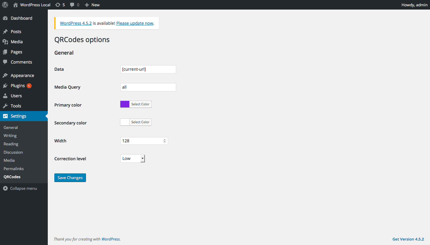 General plugin settings.