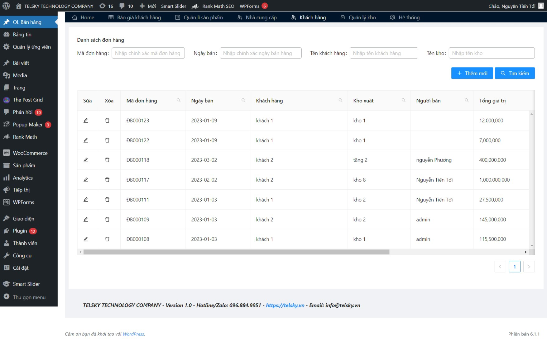 The screen of Add New or Update quotation function.