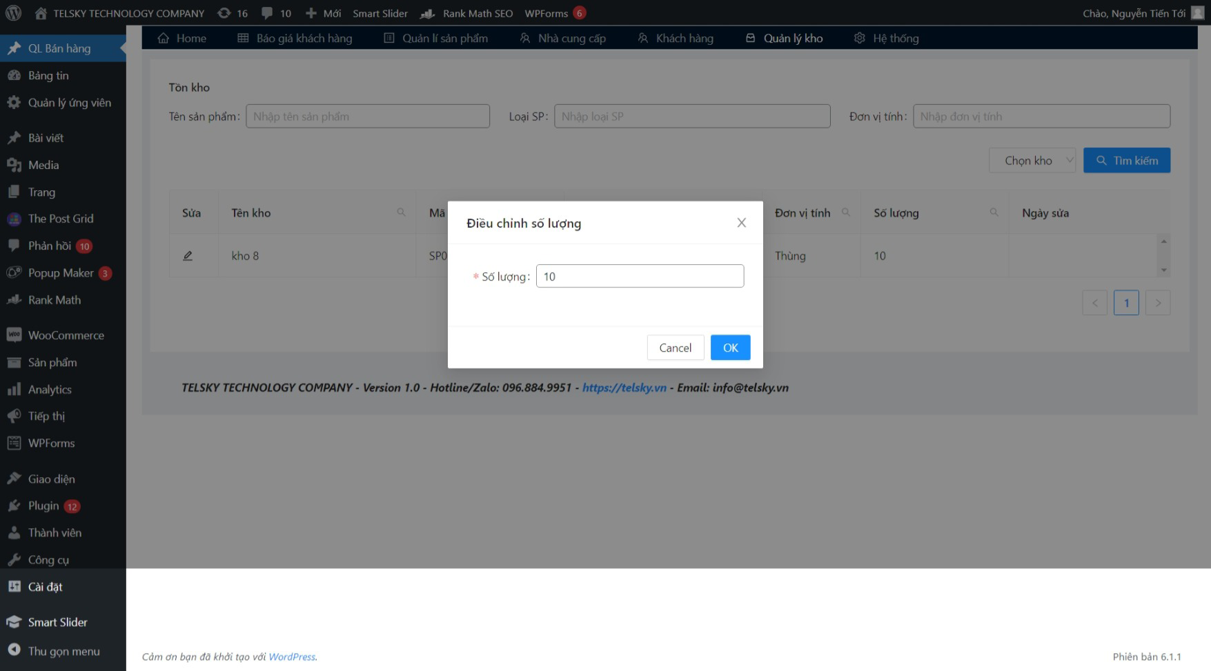 The screen of list purchase order management.