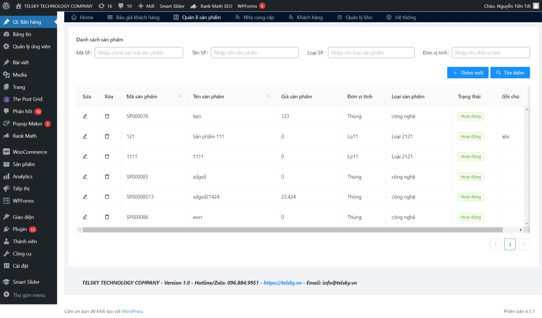 The screen of view detail sale order.
