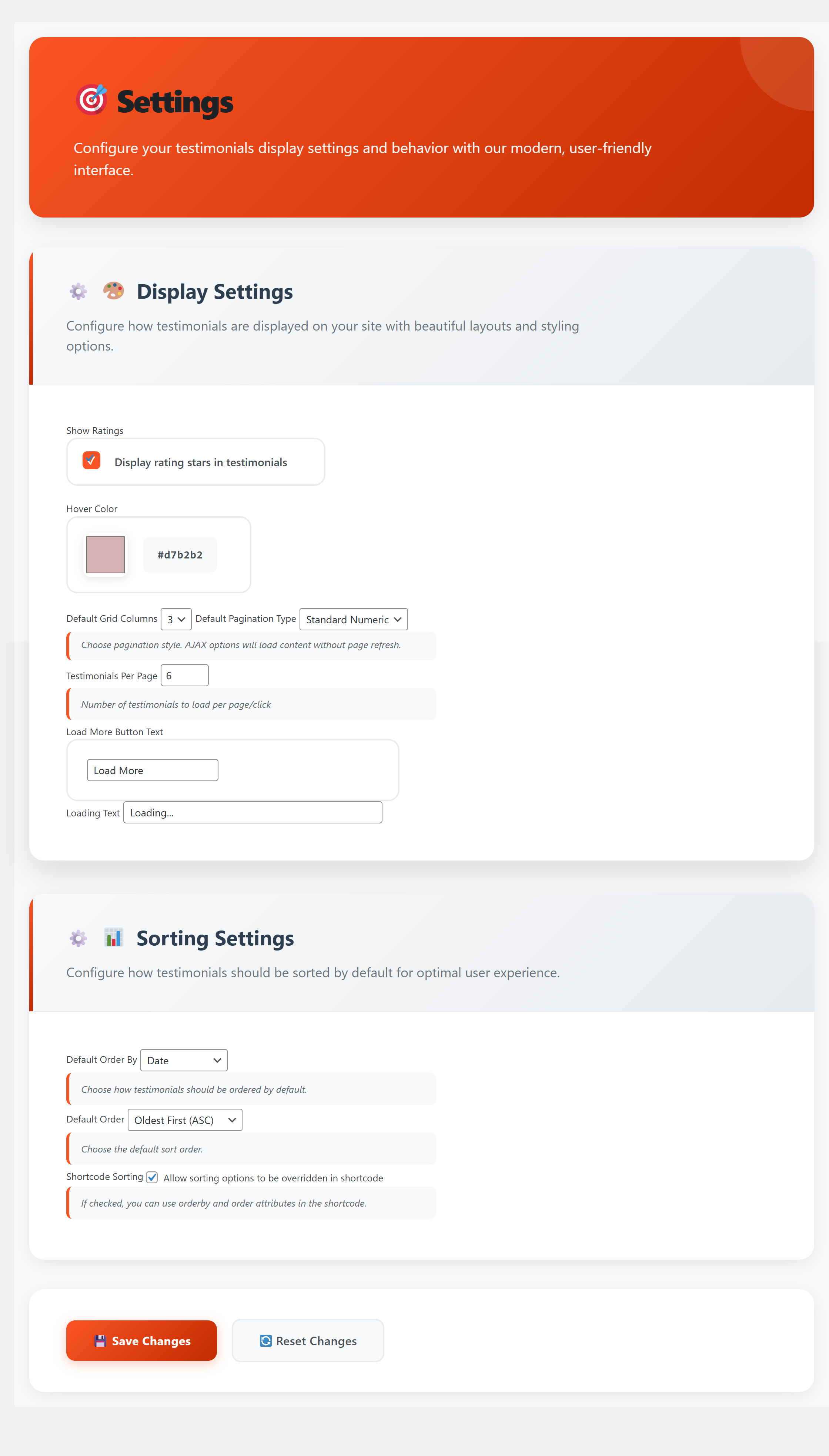 Settings Page
