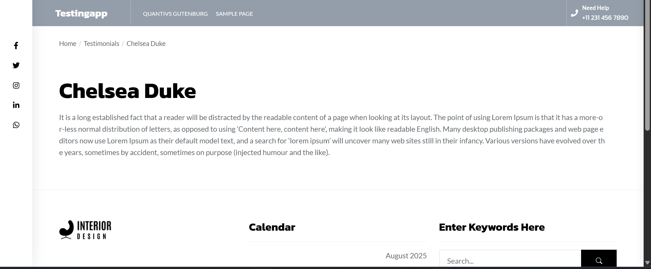 Single Testimonial View