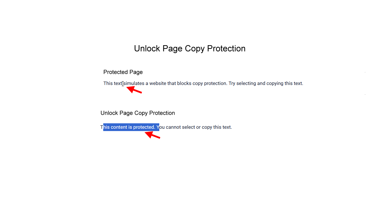 Unlock Page Copy Protection