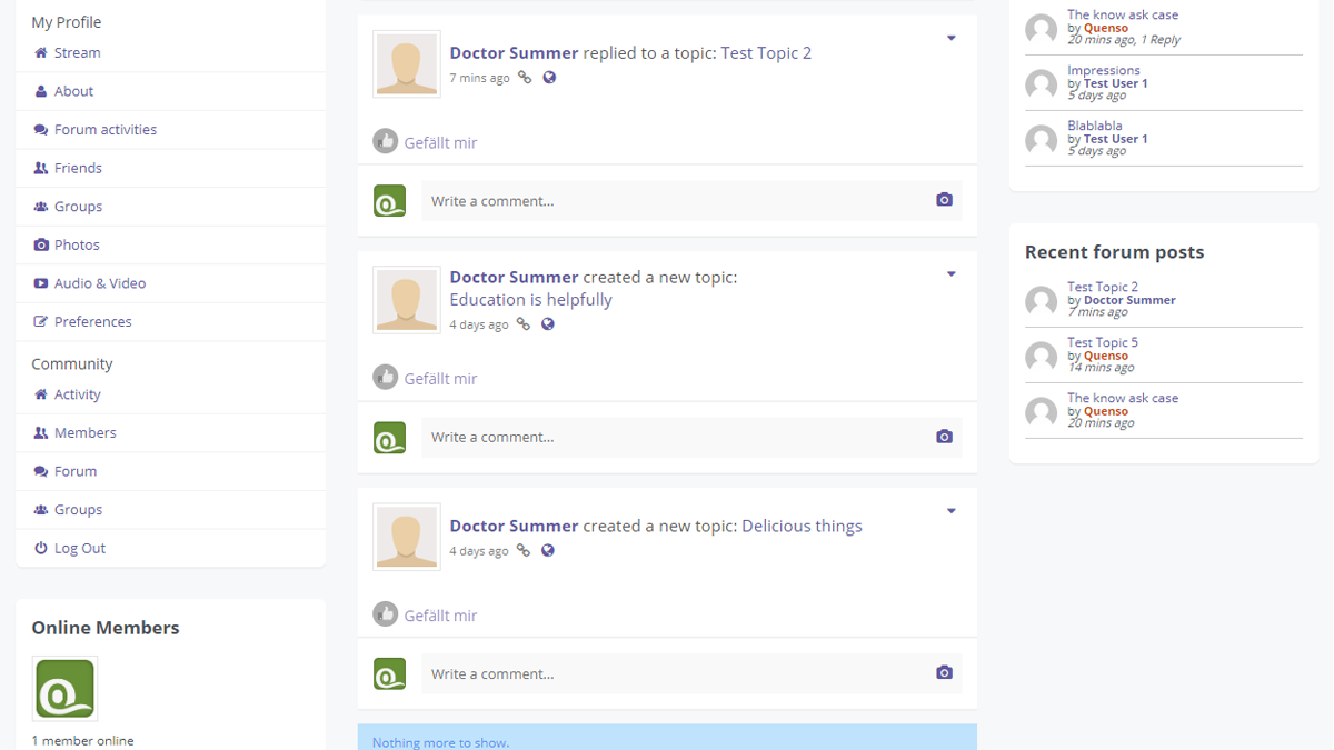 Activity stream