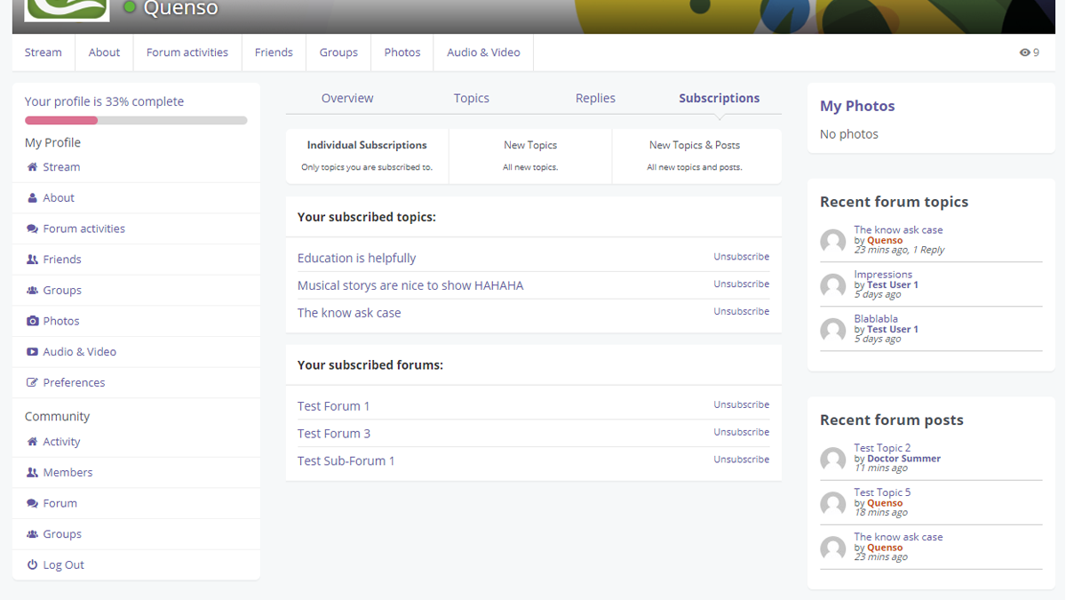 Subscription settings (Premium Feature)
