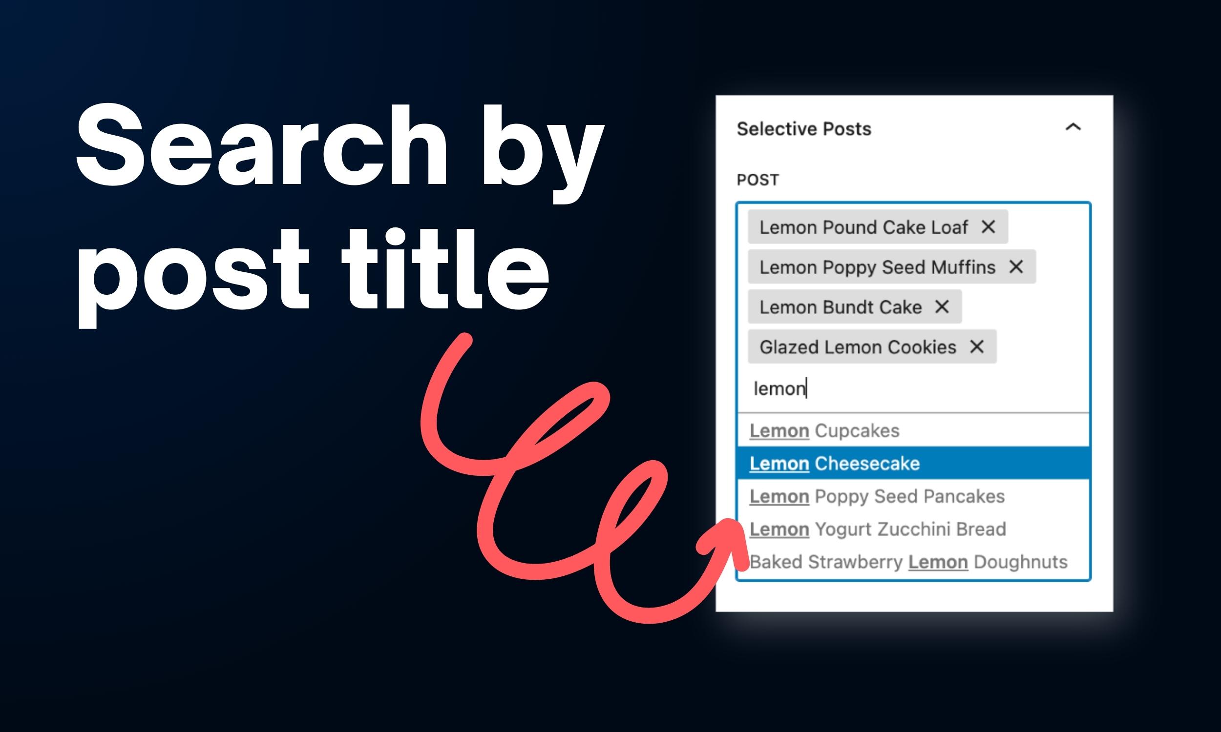 You can search posts with their titls.